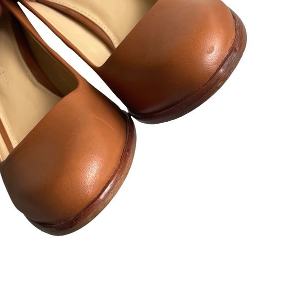 (SOLD) BANANA REPUBLIC Cognac Brown Round Almond Toe Pumps High Heels 7.5 - Picture 9 of 12